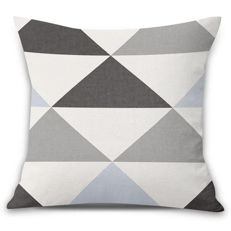 Simple Geometric Linen Pillowcase Plain Color Office Waist Decorative Backrest Cushion Design