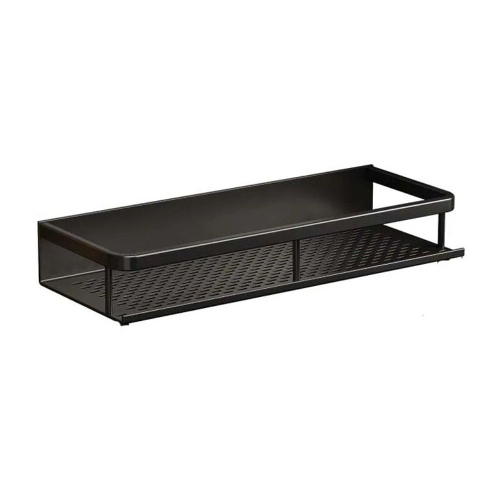 Black Bathroom Shelves Space Aluminum Toilet Rack Practical Makeup Organizer for Kitchen