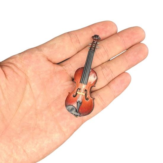 Деревянная мини-модель скрипки с подставкой, игровая крошечная скрипка, миниатюрный музыкальный инструмент, украшение, декор для дома, офиса, рабочего стола