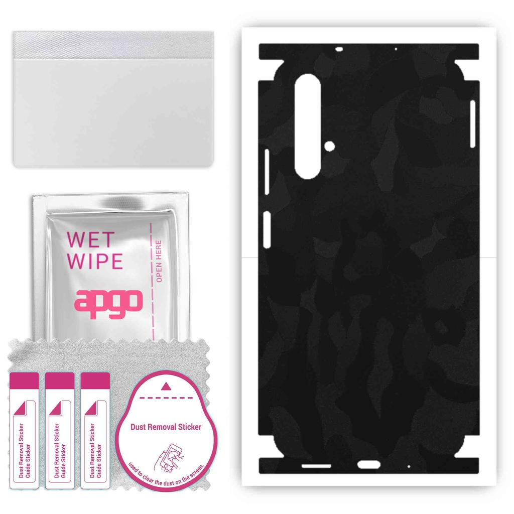 apgo Protective Skin Sticker for the Back+sides Compatible with Huawei Nova 5T, Full Wrap Film, Foil, Vinyl - Pattern Black Camo