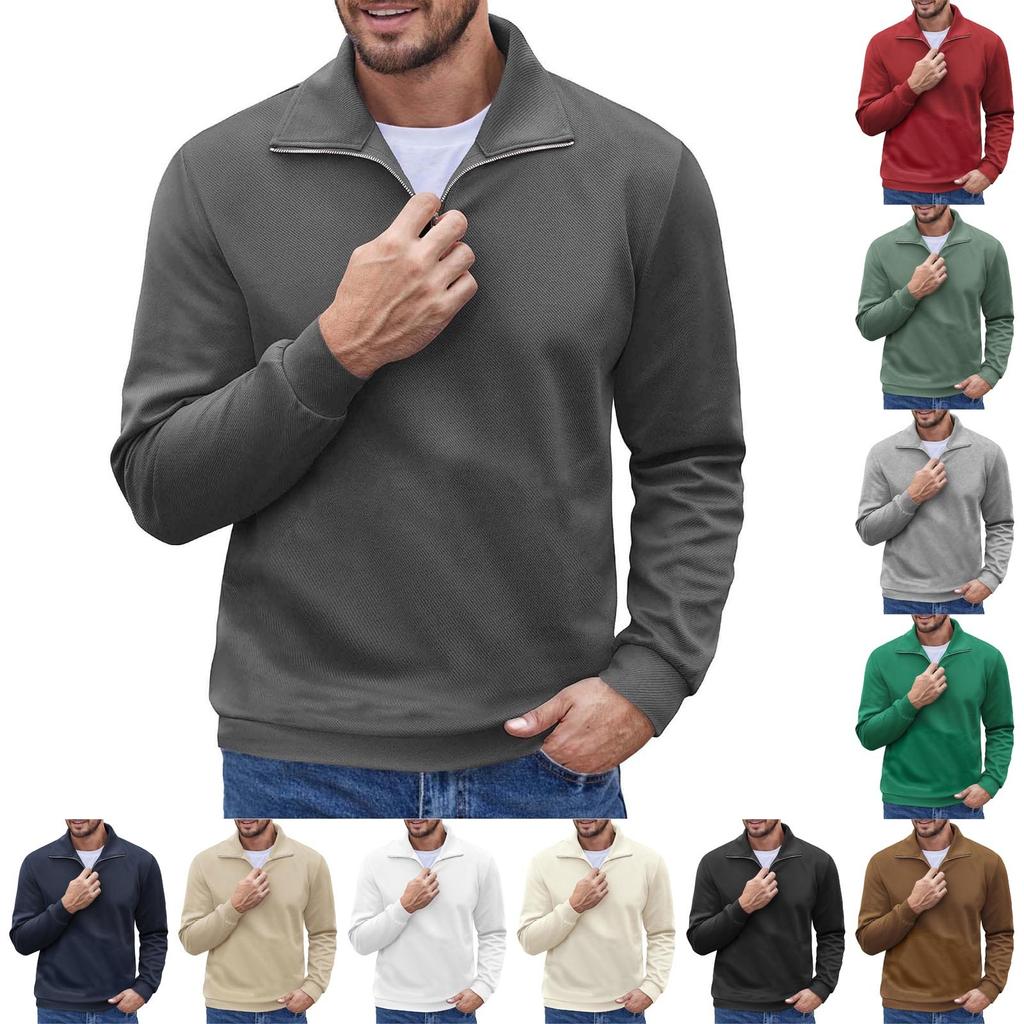 Spring And Men's Collar Zipper Sports Shirt Outdoor Casual Top