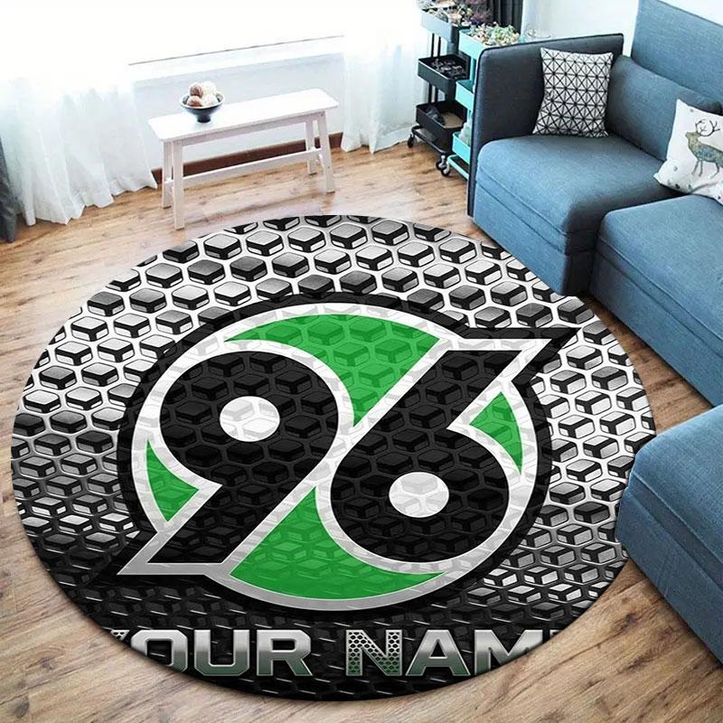 Hannover 96 Custom Name Round Area Rug,Carpet Rug for Living Room Bedroom Sofa Playroom Decor,Non-slip Floor Mat