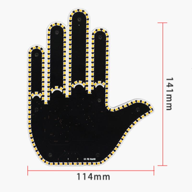 Car LED Finger Gesture Light for Rear Window LED Fun Interactive Gestures Palm Light Decoration