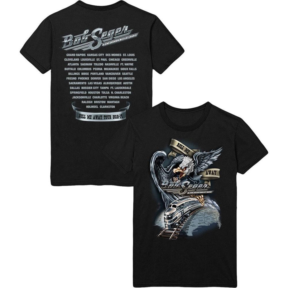 Men's Bob Seger 2-Sided Tour T-Shirt Mens Womens Tees Top Black