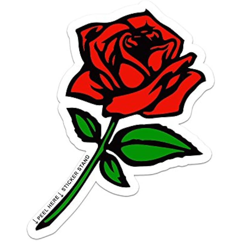 Red Rose Car Bumper Sticker Window Decal 3"