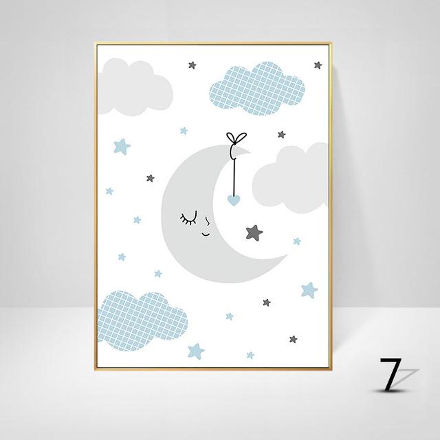 Ins свежий стиль современный мультяшный слон кролик овца комната декоративная HD подвесная картина Cuadros Decoracion салон холст искусство