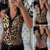 Women Vest Lapel V-Neck Sleeveless Off Shoulder Tops Shiny Sequins Tank Tops