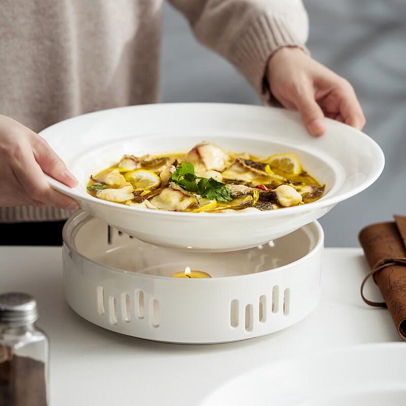 Nordic Large Round Ceramic Deep Dish Plate