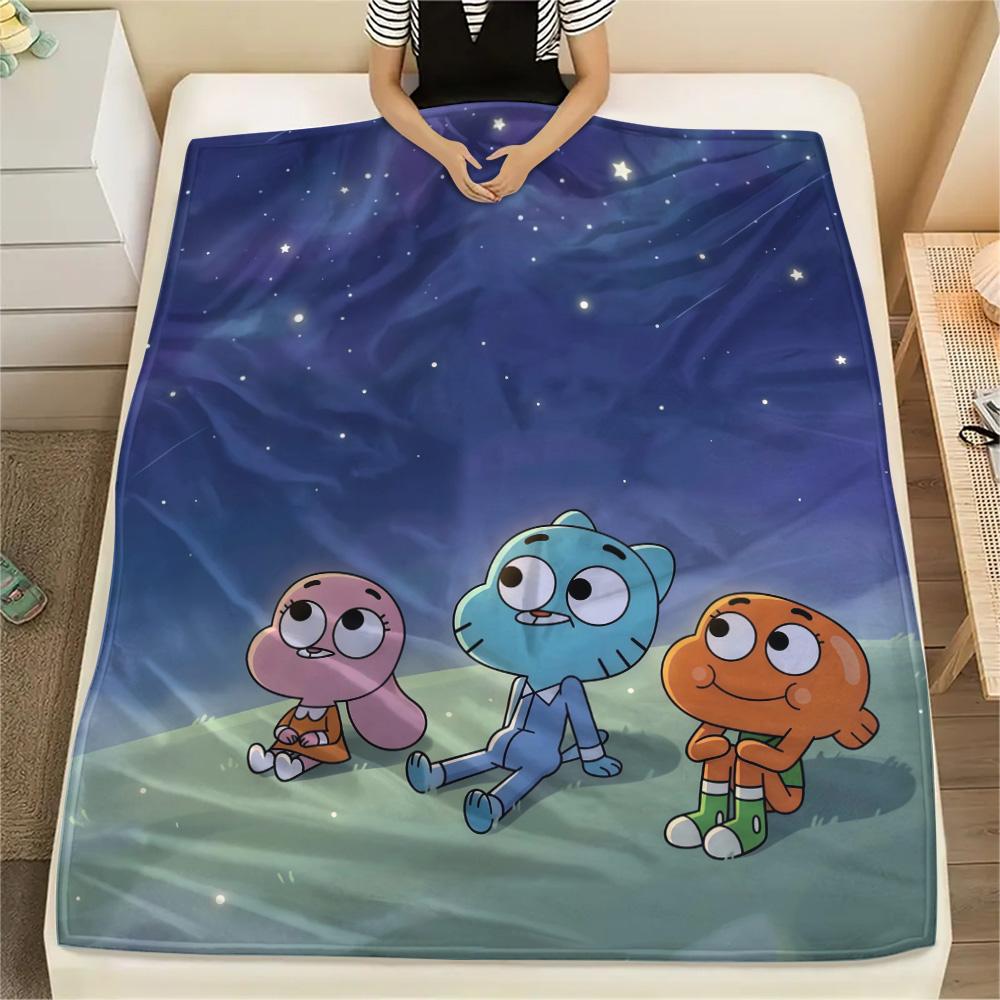 The Amazing World of Gumball Flannel Blanket, High quality Comfortable for All Seasons, Home Decor, Warmth and Comfort