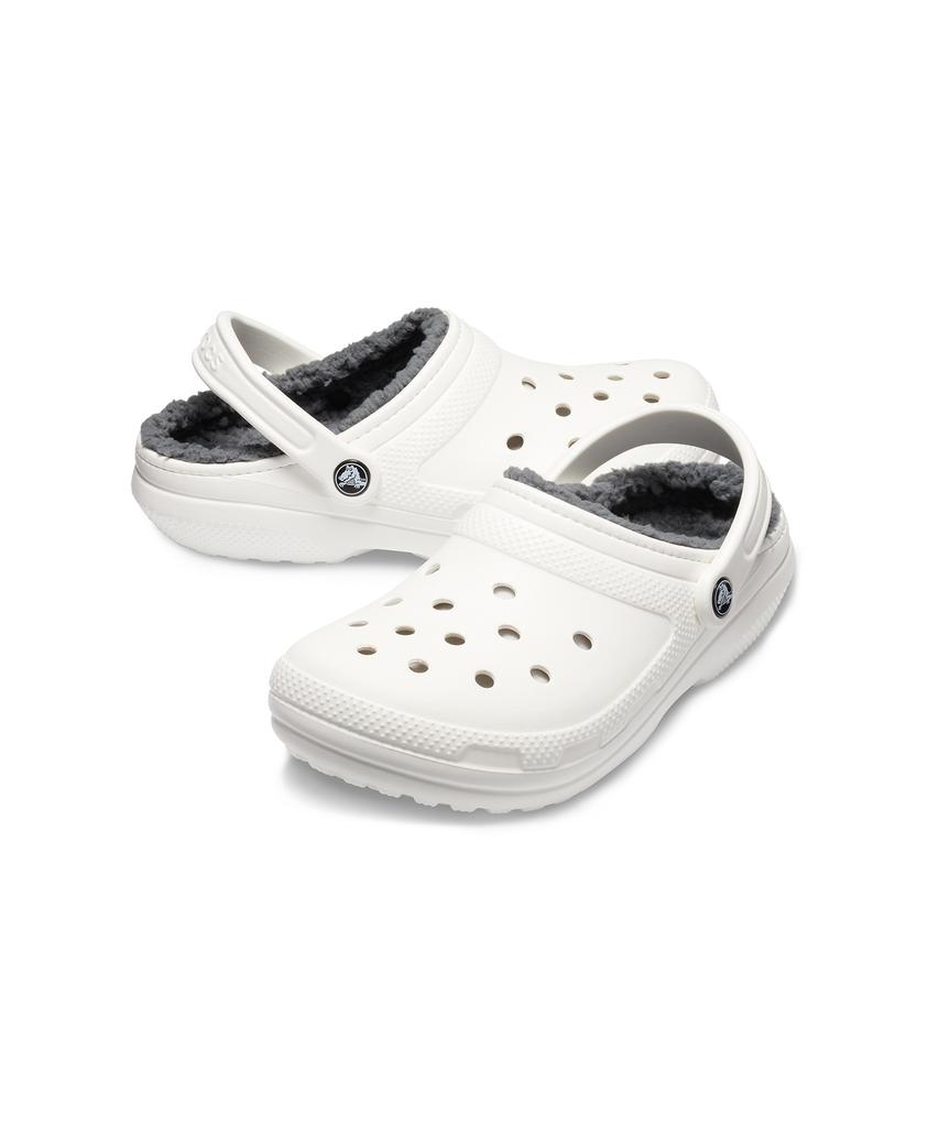 Классические утепленные кроксы Crocs - Белый/Серый / 203591-10M