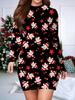 2025 Autumn and Winter New Women's Hip-wrapped Dress,3D Christmas Printing and Dyeing Women's Fashion Long-sleeved Round Neck Sexy Hip-wrapped Dress
