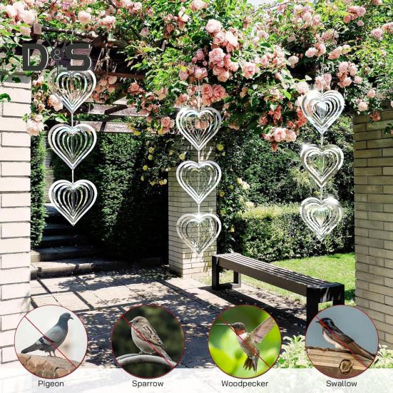 3/6/9Pcs Wind Chime Pendant Outdoor Decoration Birdproofing Shiny Bird Protection Solution Windmill Reflectors