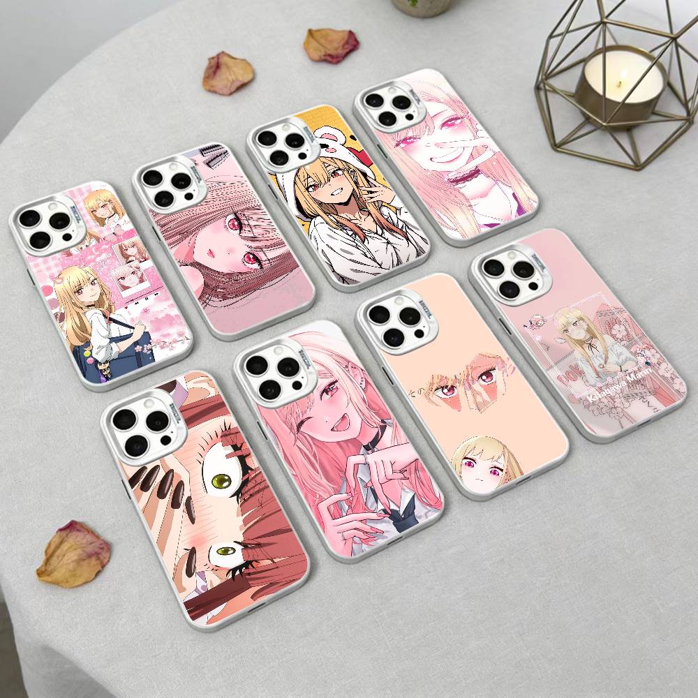 S-Darling Марин Китагава Цветной Серебристый Чехол Для Телефона Для iPhone 17,16,15,14,13,12,Pro MAX Черный Матовый Ударопрочный Чехол
