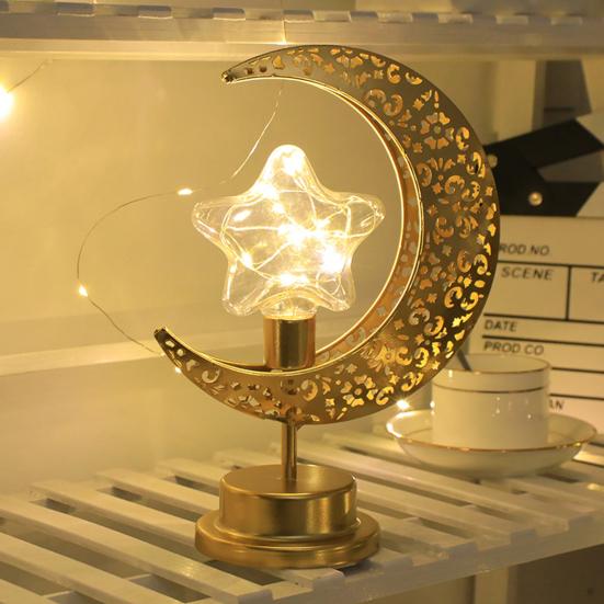 Decorative Table Lamp Soft Warm Glow Battery Operated Energy Saving Festival Moon Lamp LED Night Light