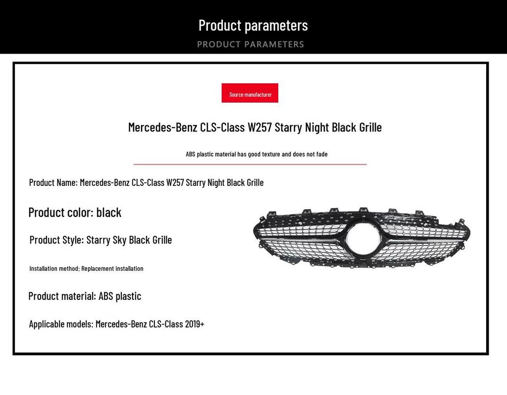 Mercedes-Benz CLS-Class W257 Grille Replacement (2019-2025) - Starry Black