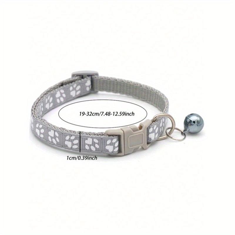 Красочные и милые ошейники-колокольчики для кошек, регулируемые безопасные кошачьи ошейники с колокольчиками, мультяшные и забавные ошейники со следами лап, товары для кошек