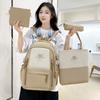 Four-Piece Backpack Set Color Block Student Schoolbag Large Capacity Women's Computer Travel Backpack