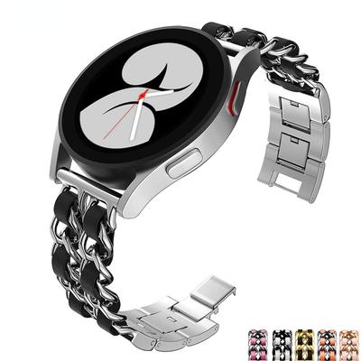 YurKem 20 мм 22 мм ремешок для Samsung Galaxy Watch 4 3 5 pro 45 мм active 2 Gear s3 роскошный кожаный + металлический браслет Huawei watch GT/2/3 ремешок