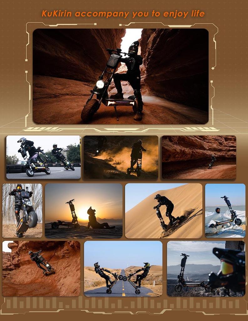 KuKirin G4 Max Off-Road Electric Scooter, 2*1600W Brushless Hub Motor, 12-inch Off-road Pneumatic Tires, 60V 35.2Ah Battery