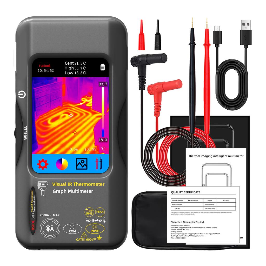 SH7 Сенсорный Тепловизионный Мультиметр с ИК-Камерой 20000 Отсчетов Мультиметр 2-в-1 ИК-Камера Высокая Точность Тест Напряжения Pro
