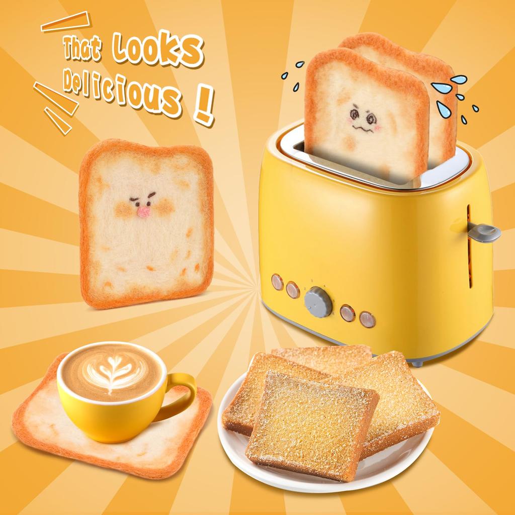 Fenrry 6PCS Набор для валяния из игл, подставки под тосты, набор для валяния из шерсти, подкладка для валяния из шерсти для самостоятельного украшения и рукоделия