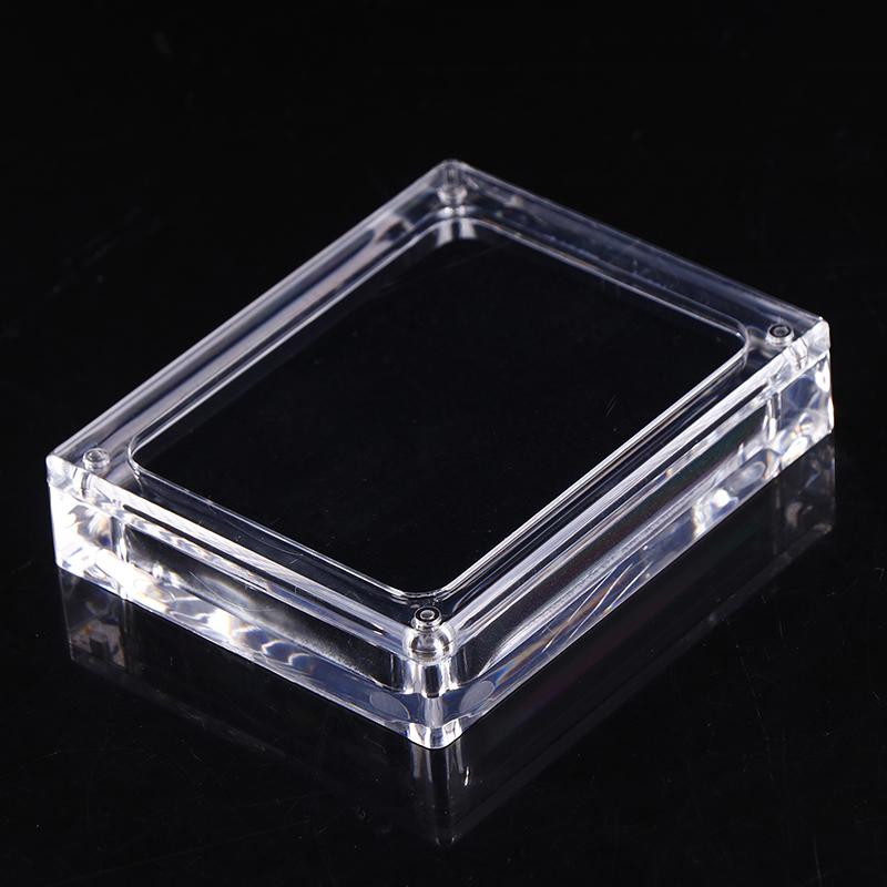 Acrylic Glass Top Gem Box Gemstone Diamond Display Stand Holder Storage Organizer Case