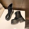 2024 Новые женские ботильоны на толстой платформе в готическом стиле, большой размер 42, сексуальные элегантные удобные женские туфли для ходьбы, ботинки на платформе D407