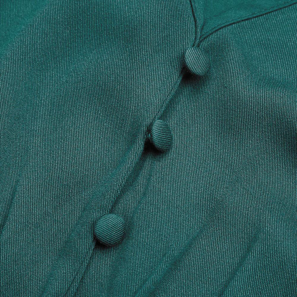 Осенне-зимнее однотонное элегантное шифоновое платье трапециевидной формы длиной до колена с высокой талией и длинными рукавами