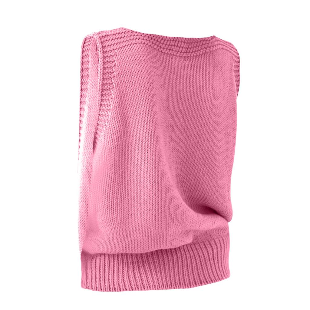 Women's Fashion Solid Color Casual Knit Turtleneck Pullover Sleeveless Sweater Vest