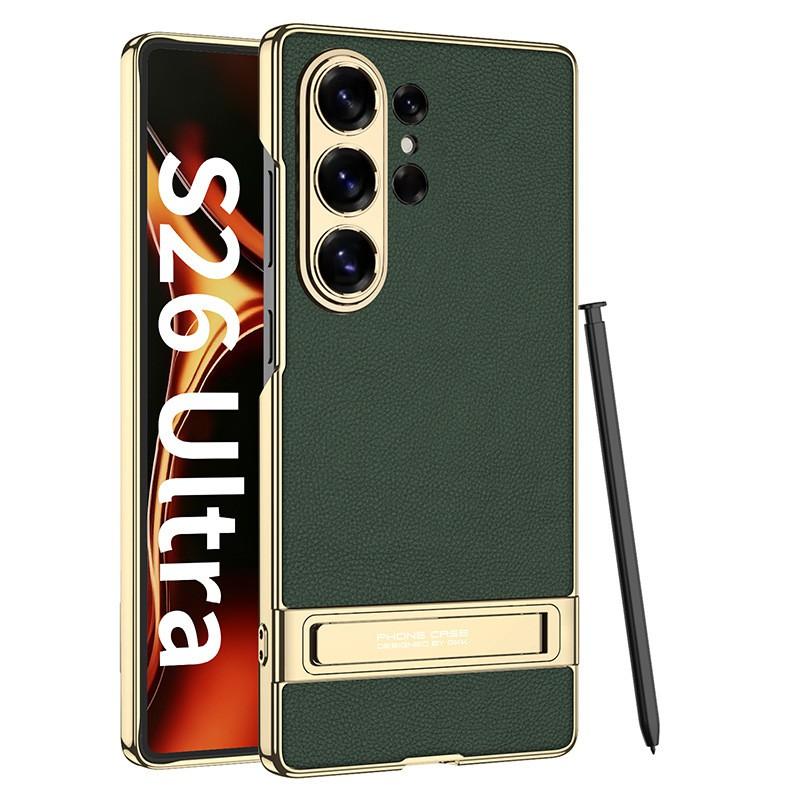 Premium Electroplated PC Phone Case With Kickstand Galaxy S26 Ultra S25 S24 Full Coverage Protective Cover