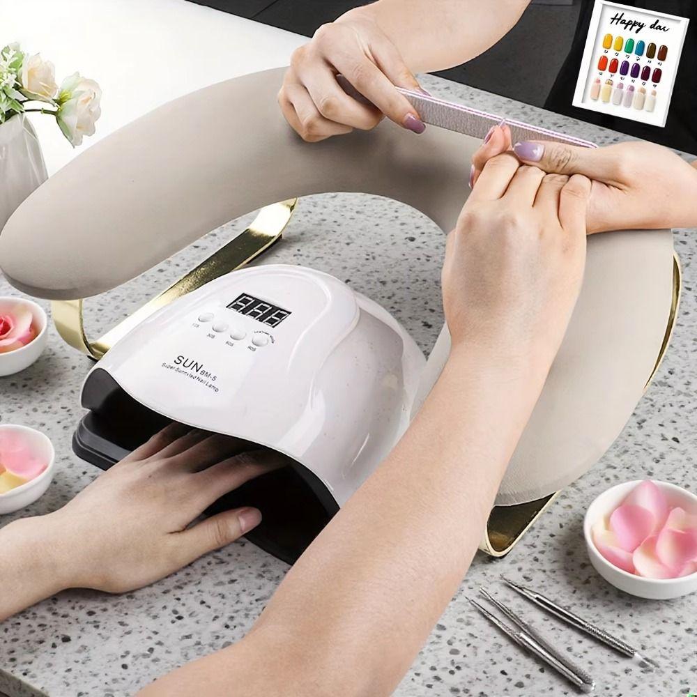 U Shaped Nail Arm Rest Cushion with Phone Holder Manicure Hand Pillow Nail Accessories
