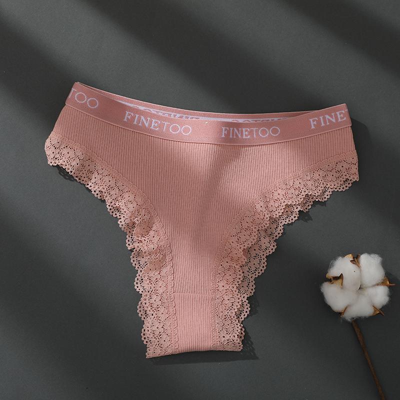 FINETOO Хлопковые трусики M-XXL, женские стринги с надписью, бразильские трусики для девочек, сексуальное кружевное нижнее белье для женщин, нижнее белье, бикини