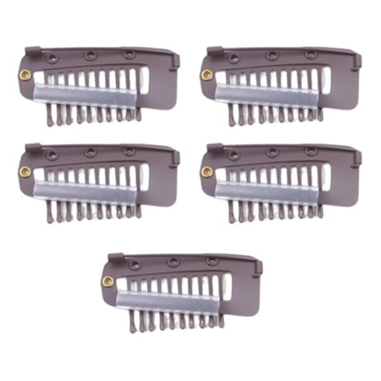 5 шт. Зажим для парика с булавкой 10 зубцов Зажим-защелка для наращивания волос Сверхпрочный металлический Невидимая расческа для фиксации парика Зажим для фиксации чунни/дупатты