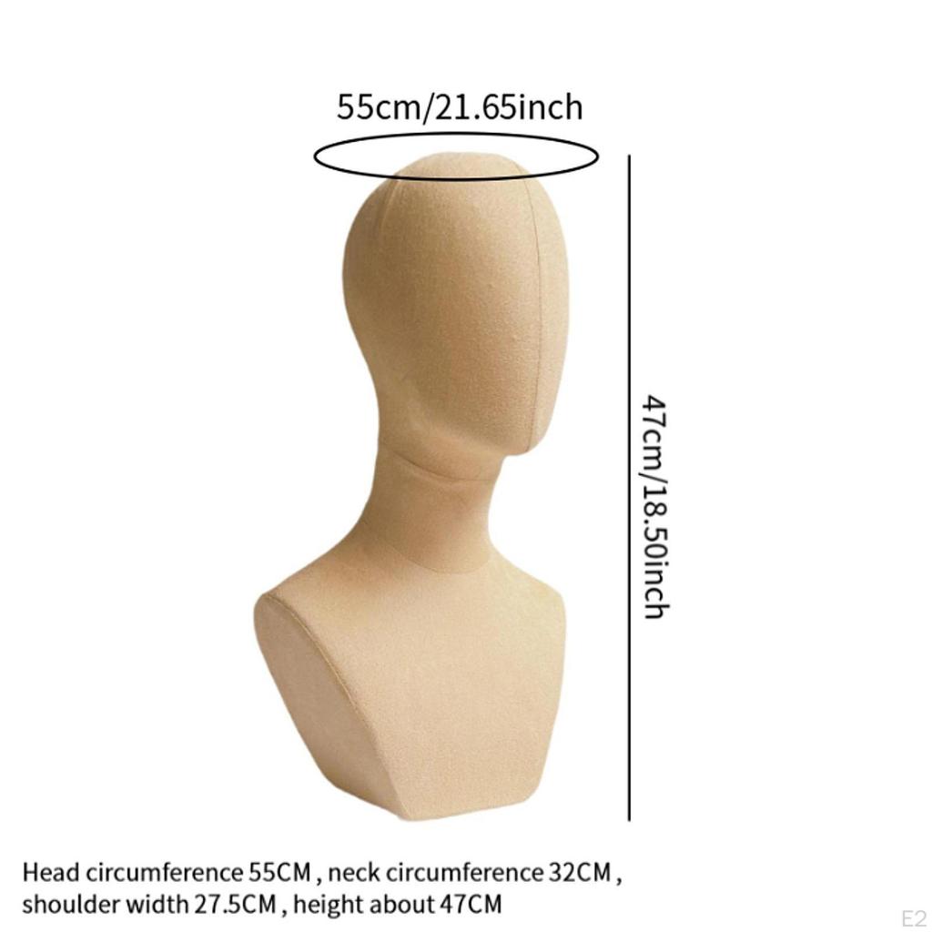 Mannequin Head Stand Model Wig Display Prop Stylist Organizer Hat Holder with Neck for Hats Earrings