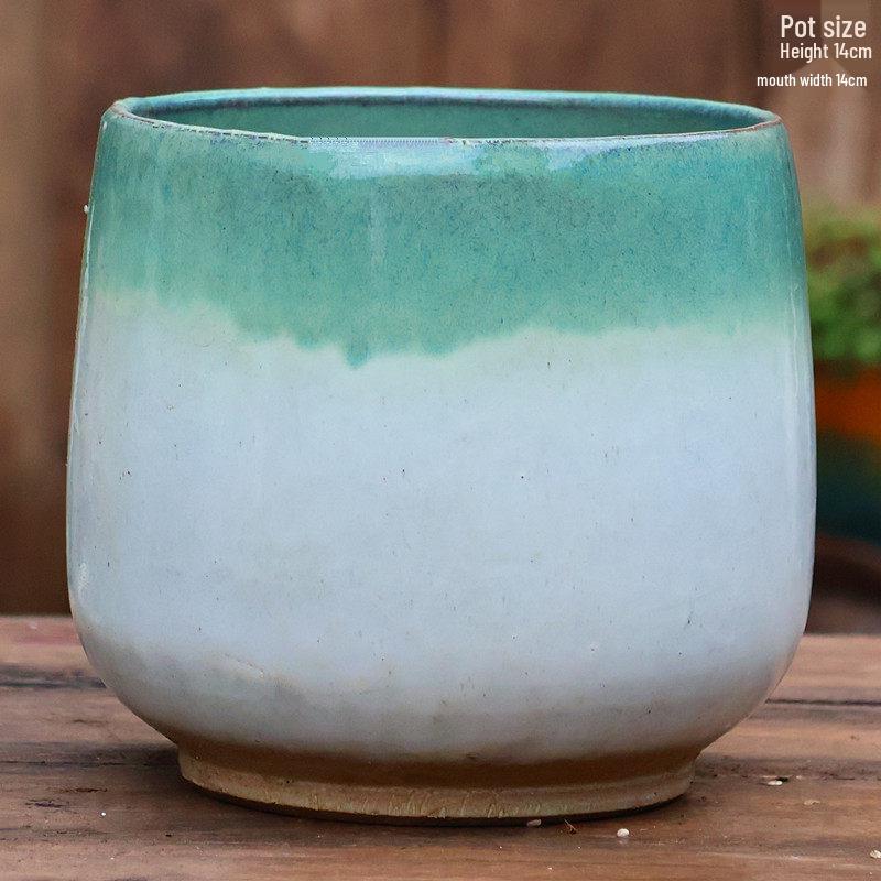 Yixing Handmade Coarse Pottery Medium Succulent Planter - Breathable Zisha Ceramic Ebony Tree Pot for Green Plants