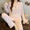 Sweet Cartoon Pajamas Women'S Spring New Long-Sleeved Trousers Cute Student Loungewear Set