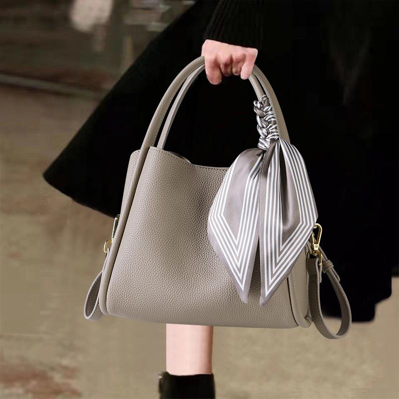 Сумки-ведра из ПУ кожи через плечо, кроссбоди, черные, с ощущением роскоши, большой вместимости, для поездок на работу, модная универсальная сумочка для женщин KTY