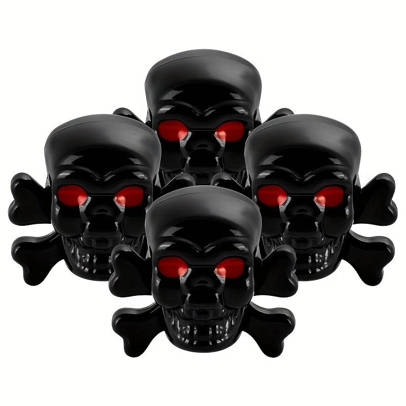 4Pcs Bone Skull Car Tire Valve Caps Dustproof Anti-Theft Air Leak Protection Standard 8V1 Thread Auto Wheel Styling Caps Valve Stems 1