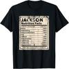 Футболка Jackson Факты о питании Смешное название Юмор Прозвище