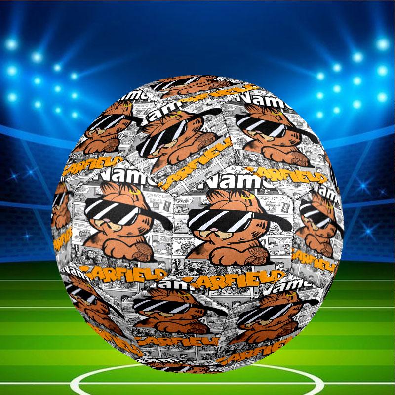 Custom Name Personalized Garfield Print Size 5 Soccer Ball Training & Match Football, for Team, Kicking, Gift for Football Enthusiasts