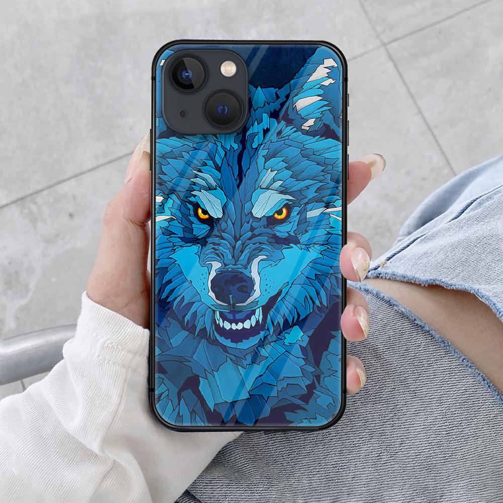 Чехол для телефона из закаленного стекла с волком для iPhone Samsung Galaxy OnePlus Oppo Xiaomi Redmi Note SA 7 8 9 10 11 12 13 14 20 21 22 53 Pro Max Plus Ultra