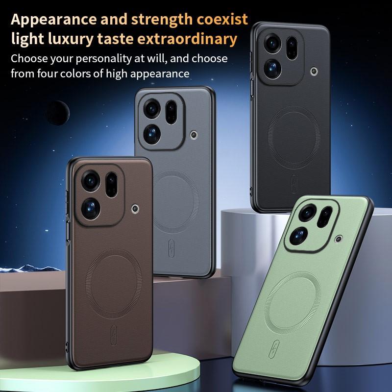 Чехол для Oppo Find X9S Pro Магнитный кожаный защитный чехол для Oppo Find X9S Pro Защита от отпечатков пальцев Нескользящий PC+TPU