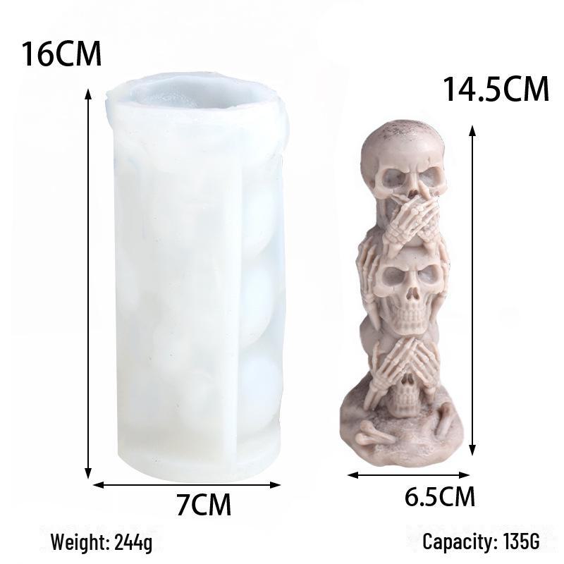 Силиконовая форма «Череп и тыква» на Хэллоуин своими руками — 3 в 1, украшения для свечей в виде привидения, лица и гроба