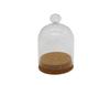 Glass Square with Handle, Glass Dome, Cork, Natural, 6 Pieces