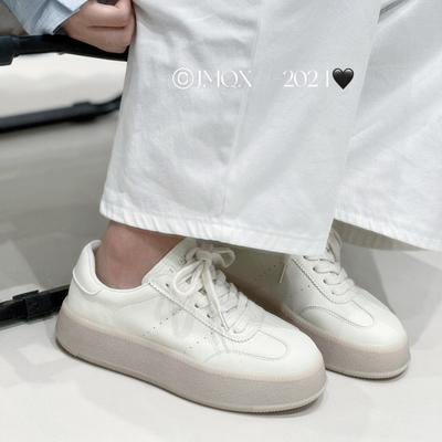 Школа начинается с подготовки~ желеобразные белые туфли на мягкой подошве 2025 ранняя осень новая немецкая тренировочная обувь для отдыха и спорта на плоской подошве на шнуровке одинарная обувь