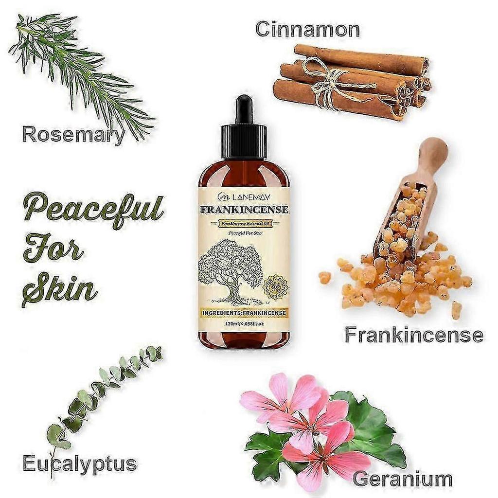 Frankincense Essential Oil - 100% Pure Natural Frankincense Essential Oil for Diffuser and Aromatherapy - Frankincense Massage Oil for Face & Body