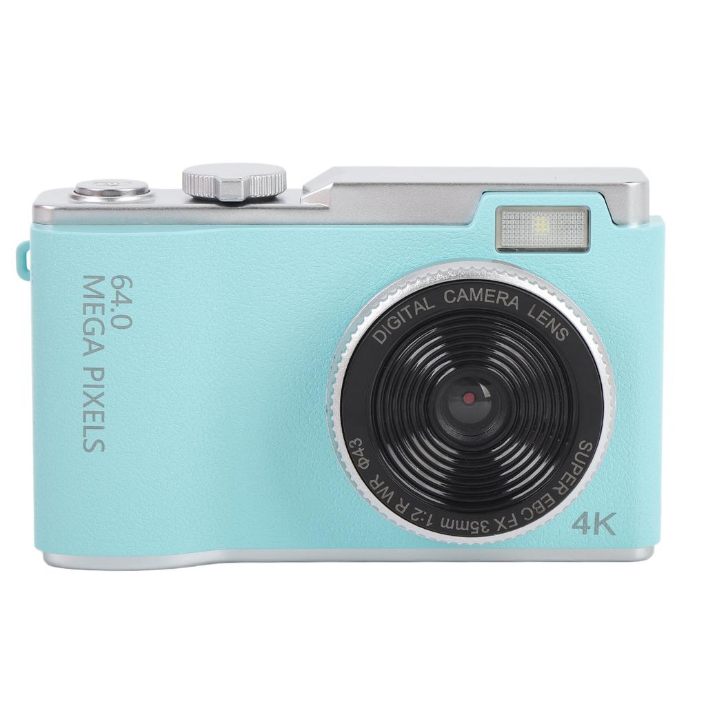 4K Digital Camera 64MP HD 2.4 Inch IPS Screen 16x Digital Zoom Compact Travel Camera with Built in Mic for Teens