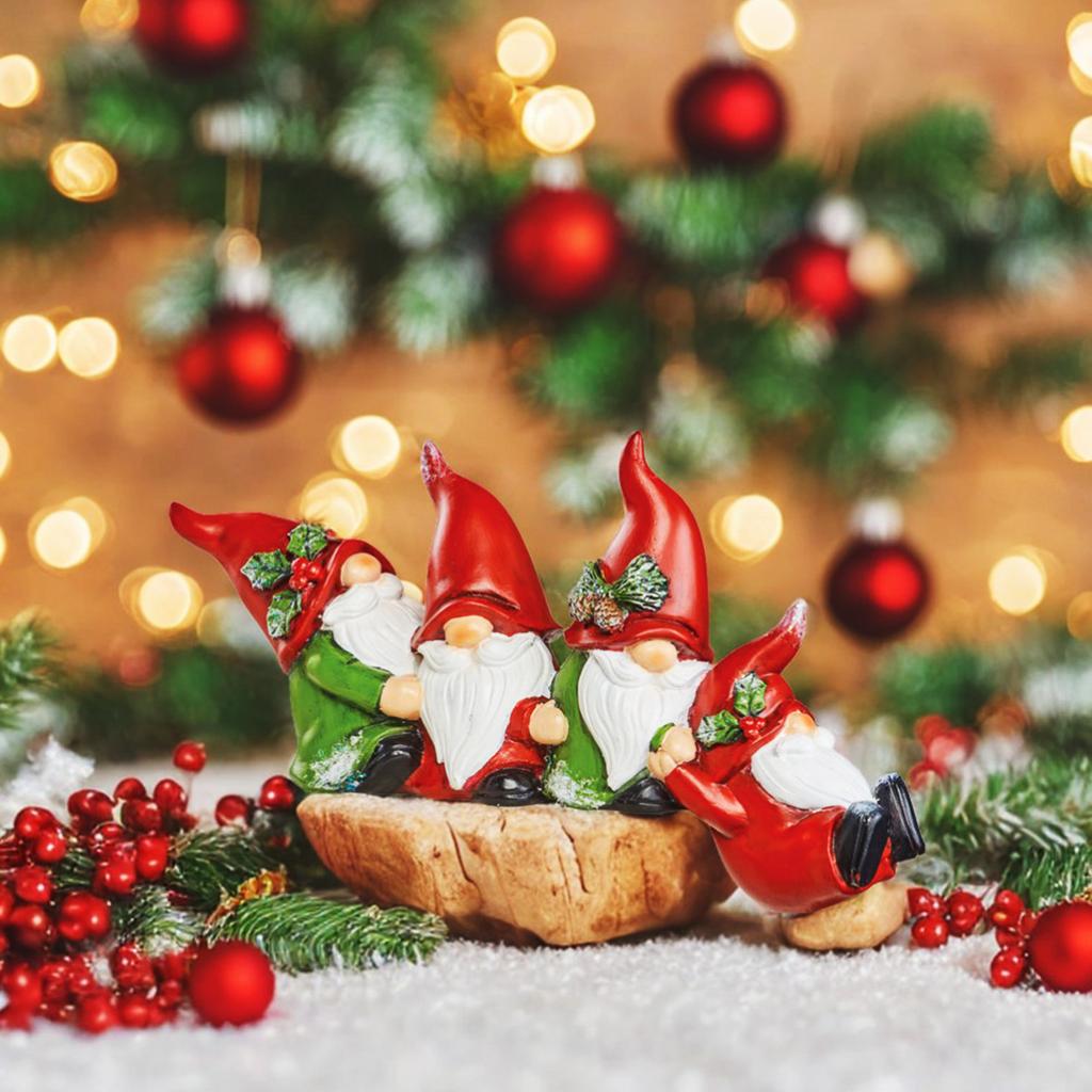 Смоляное украшение Дед Мороз Рождественские гномы Четыре гнома Украшения для рождественской праздничной вечеринки