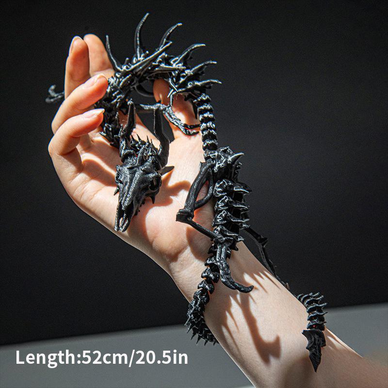 3D-печатная модель скелета дракона, полнотелая, с подвижными суставами, череп, украшения-драконы, креативное настольное украшение, коллекция, подарки