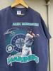 Игрок Seattle Mariners Алекс Родригес футболка с коротким рукавом темно-синего цвета Репринт Унисекс Футболка
